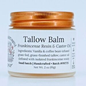 Handcrafted Tallow Balm – Frankincense Resin & Castor Oil – 2 oz